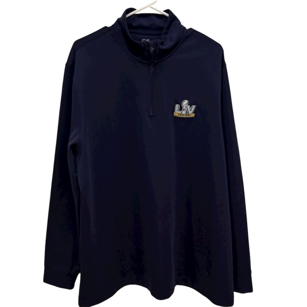 Vineyard Vines Super Bowl LIV Navy Quarter-Zip Pullover Size XL